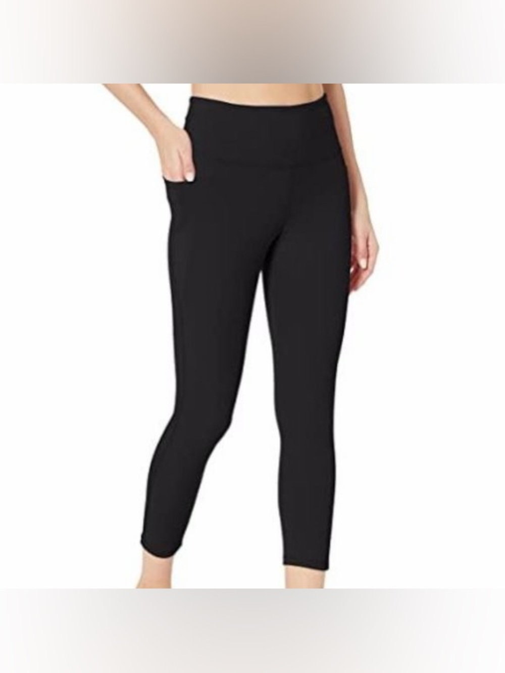 Danskin Black High Waist Curved Contour Stretch Capri Pocket Leggings Small NWT